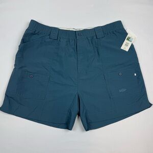 Aftco Mens Bluewater Fishing Shorts Sz 44 x 6” Inseam Classic Ocean Blue B5